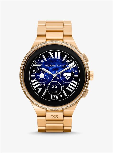 gold michael kors smartwatch|gold tone smartwatch.